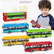 AHOUR1 Double Decker Bus, Alloy 4 Wheels Simulate Car Model, Toy Vehicles ABS Exquisite City Tourist Car Gift for Boy
