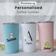 Personalised Coffee Tumbler 460ml 560ml | Customised Stainless Steel Tumbler with Lids