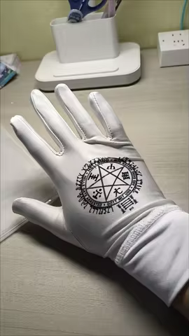 Anime Hellsing Alucard's White Pentagram Magic Circle HD Printing Gloves Halloween Christmas Cosplay