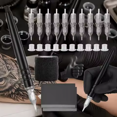 Hand Poke Stick Tattoo Pen DIY Tattoo Accessories Supply 3RL Tattoo Cartridge Needles for tattoos Bo