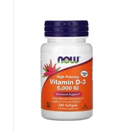 Now Foods Vitamin D-3 High Potency 5000/10000 IU 120-240 Softgels