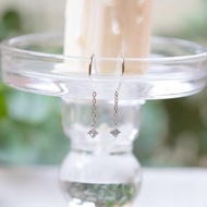 藍托帕石925純銀耳勾式鍊子耳環