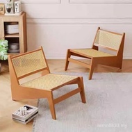 Single Rattan Sofa Chair Changdi Solid Wood Leisure Chair Nordic Gar Lazy Sofa Recliner Kangaroo Bal