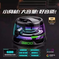 G200 Speaker Bluetooth Tanpa Wayar Magnetik Mini Speaker Desktop Subwoofer Berlampu Warna-warni