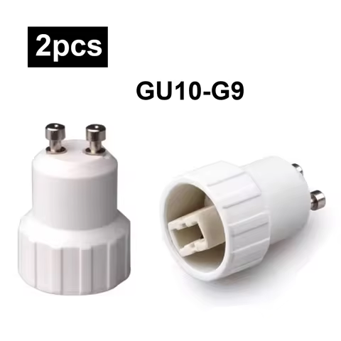 2pcs White GU10 to G9 Bulb Adapter Converter - LED Panel & Halogen Light Socket Adapter - Quick Inst