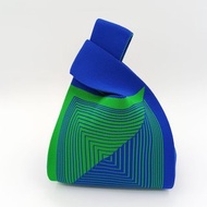 背心形針織條紋手提袋手提包