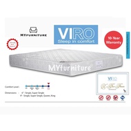 [MYFURNITURE] VIRO X-Tra Firm Spring Mattress in 6"/9" Thickness Extra Firm Mattress / FREE DELIVERY