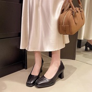 New store openingSpring New Fashion Baotou High Heels Women Thick Heel Square Toe One Kick Women's M