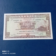 5 dollar uang kertas hongkong lama tahun 1975