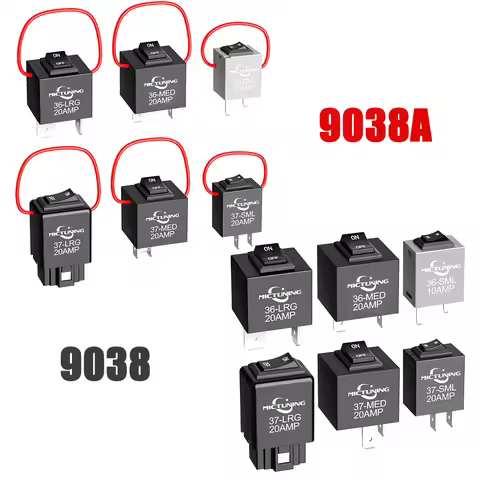 MICTUNING 6Pack 9038A & 9038 Relay Bypass Switch Kits 20AMP for Fuel Pump Relay Tester, Diagnostic S