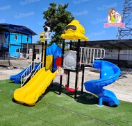 ชุดเครื่องเล่นสนาม สไลเดอร์ ชิงช้า กระดานลื่น ปีนป่าย ม้านั่ง ของเล่น ขนาด 200x470x260 ซม