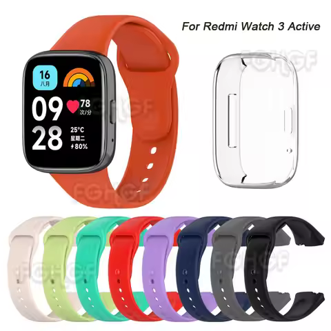 For Redmi Watch 3 Active Strap + Protective Case Cover Bumper For Xiaomi Redmi Watch 3 Active Watch 