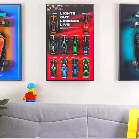 LED Display Wallboard Suitable for lego 77242speed Racing series F1 ten building block cars model Wa