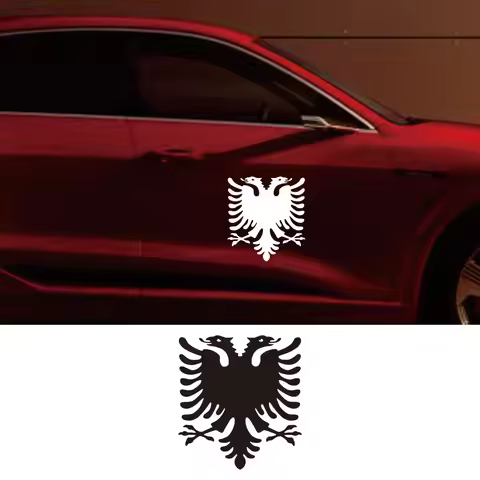 Vinyl Decal Albanian Double Headed Eagle Car Sticker Waterproof Auto Decors on Truck Bumper Rear Win