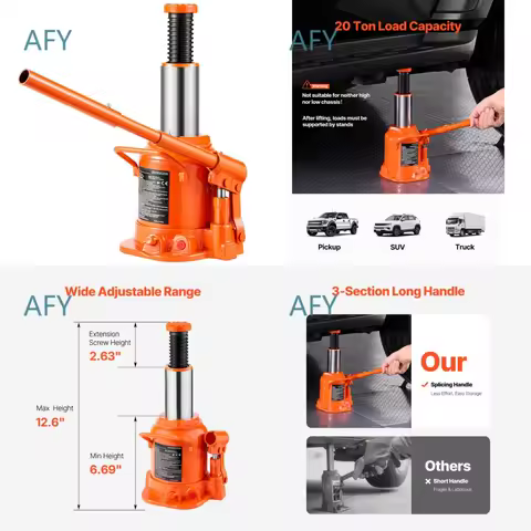 Heavy Duty Hydraulic Bottle Jack 20 Ton 30 Ton 50 Ton for Car Pickup Truck RV Auto Repair Lift Tool