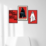 JR - Minimalist Red Ghost Grim Reaper Poster - MDF Wall Display Not Everything Has A Meaning - Uniqu