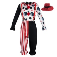 European American Halloween Circus Clown Costume Variety Clown costume Funny Funny Stage Costume