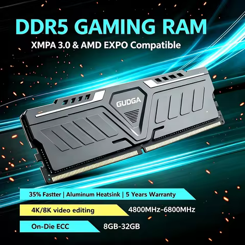 GUDGA Memoria Ram DDR5 8GB/16GB/32GB 4800MHz 5600Mhz 6000Mhz 6400Mhz 6800Mhz CL34/38/46/40 Desktop C