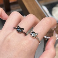 Couple Rings Couple Rings Cute Cat Rings Women Niche Design Sweet Retro Opening Fashion ins Couple R