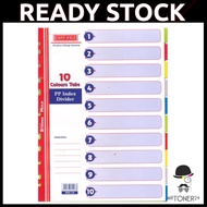 EAST-FILE 906-10 A4 Colourful PP Index Divider / File Filing Separator 11 Holes (10 Colours Tabs) Pl