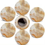6PCS 2D Classic Imitation Marble Wooden Coasters Coffee Shops Furniture Decorations Gifts Desktop Pr
