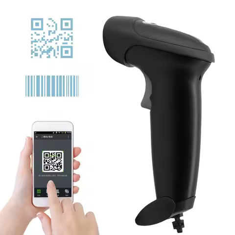 Handheld USB 2D 1D Barcode Scanner COMS Sensor High-speed Scanning QR Code Reader Plug and Play Auto