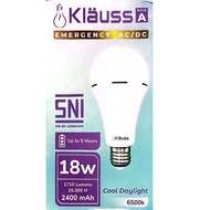 Klauss 18 Watt Cool Daylight 6500K Emergency LED Bulb