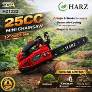 HARZ Mini Chainsaw 12 Inch 25CC 2 Stroke Enjin Petrol Mesin Nebang Mesin Belah Kayu HZ-1222-12