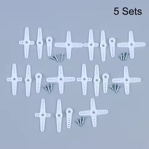 5Sets SG90 9G Servo Horn Arms Kit, Plastic Servo Replacement Horn With Mounting Screws For SG90 RC S