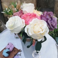 Bunga mawar plastik besar / bunga mawar artificial
