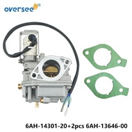 6AH-14301-20 Marine Carburetor Assy And 2pcs 6AH-13646 Gaskets For 4 Stroke 15HP 20HP YAMAHA PARSUN
