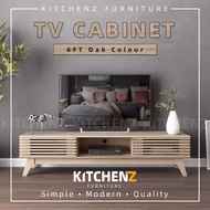 KitchenZ Aoki Series 6FT TV Cabinet /Tv Rack / Console /  Wood Leg / Oak / Walnut - HMZ-FN-TC-E2252