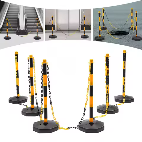 Parking Delineator Post 6 Pcs Traffic Cones with Fillable Base Yellow Delineator Post Cone Parking P