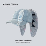 Y2K Wasteland Style Rabbit Ears Jeans Cap