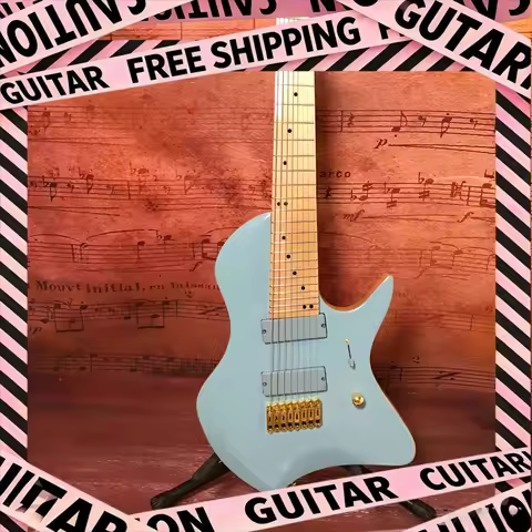 Modern‑Style 8‑String Electric Guitar Sonic Blue HH Pickups Maple Fretboard Djent Metal Performance 