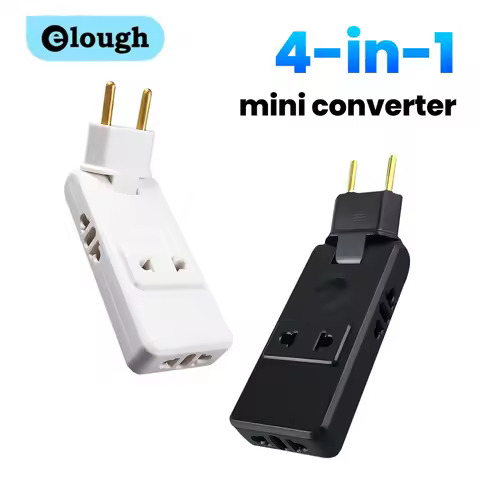 Elough Eu Plug Adapter 2-pin 4.8mm Power Adapter Foldable CN USA to EU Europe Travel Adapter AC Sock