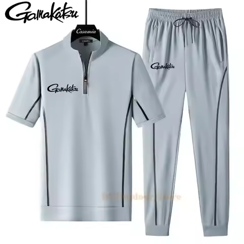 2024 Gamakatsu Fishing Clothing Autumn Summer Fishing Suit Cotton Outdoor Camping Hiking Sport Set Q