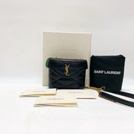 店鋪現貨：閒置 YSL 聖羅蘭 June micro box mini 黑金盒子鏈條包