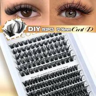 Colash 192pcs DIY Cluster False Eyelashes, Combination Segmented False Eyelashes, C/D Curl, DIY Eyel