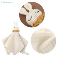 AUTU Infant Baby Appease Comforting Towel Crochet Rabbit Burp Cloth Sleep Soothing Doll Toy Pacify S
