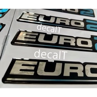 Euro 2 Letter Embossed Truck Stickers. Euro2 Embossed Truck Stickers