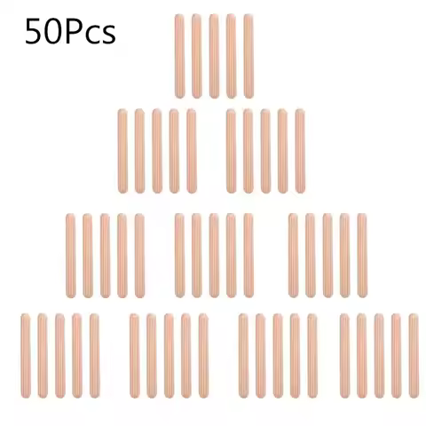 50Pcs Dowels for Crafting 6x30mm 6x40mm 6x50mm Wood Dowel Pins Fluted Wood Dowels Rods Wooden Crafts