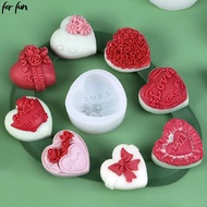A7W32 For Fun Heart shaped Silicone Mold DIY Aromatherapy Candle Mold Handmade Soap Plaster Cake Cho