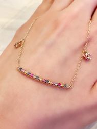 純18k金天然彩色藍寶石頸鏈