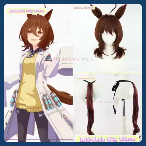 Mid-jade Wig Store Uma Musume Agnes Tachyon Cosplay Wig Anime Game Role-playing Synthetic Hair Hallo