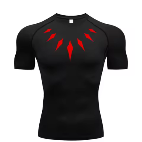 Men's Compression Shirt Anime Print Gym Sport Quick Dry Gym TShirts Fitness Athletic Undershirts Ela