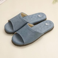 【維諾妮卡】舒適減壓 優質乳膠室內皮拖鞋-深藍