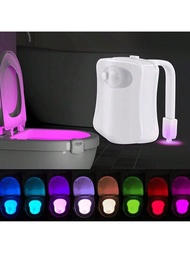 一款簡單的裝飾燈,帶有電池的防水感應式馬桶夜燈,易於安裝,為你的廁所和浴室增添更多色彩