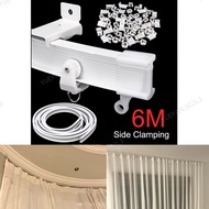 6 Meter Windows Pole Accessories Curtain Track Rail Flexible Cuttable Bendable Side Clamping Curved Straight  SG2L3