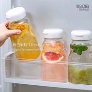 ️ [Solid Color Home] Made In Japan White Lid Fat Glass Bottle Juice Beverage Cold Water Milk Soy Homemade Fruit Vinegar Fermented Wine Pickling Jar
